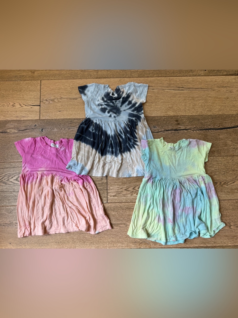 Lot of 3 Little Moon Society Tie-dye dresses 2T